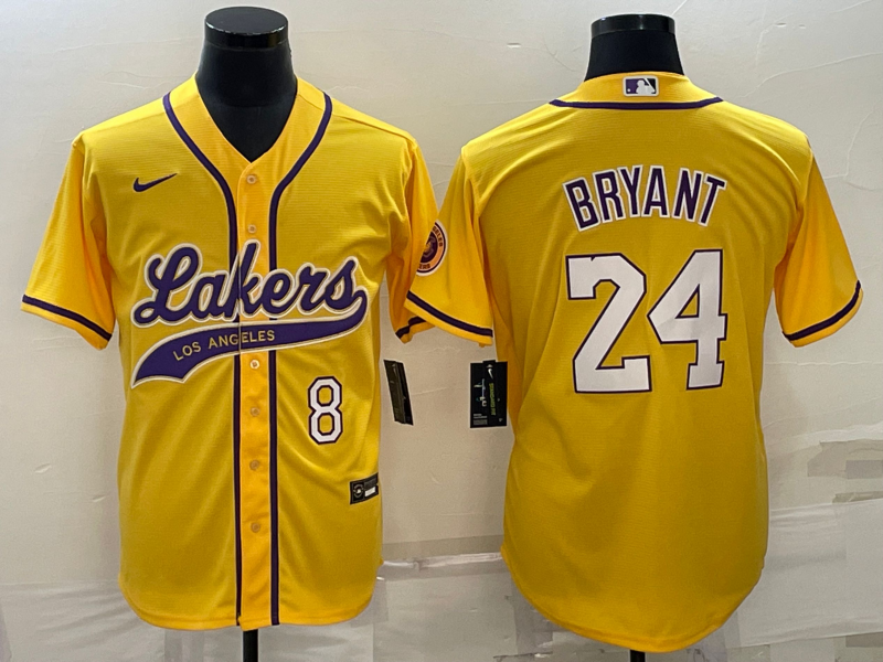 Nike 2023 Men Los Angeles Lakers 24 Bryant yellow NBA Jersey style5